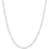 Lykken Basics hopeinen figaro kaulaketju 2,8 mm 45 cm
