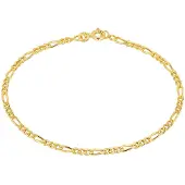 Lykken Basics hopeinen kullattu figaro ranneketju 2,8 mm 18 cm