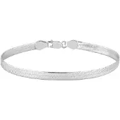 Lykken Basics hopeinen herringbone ranneketju 5,10 mm 20 cm