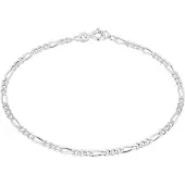 Lykken Basics hopeinen figaro ranneketju 2,8 mm 18 cm