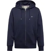 Gant for man. 2007059 Hoodie with navy Shield zip hoodie (S), Casual, Cotton, Long sleeve