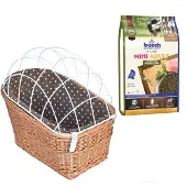 Aumuller -pyöräilykori tavaratelineelle suojakehikko P56xL36xK50cm koira