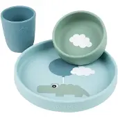 Done by Deer Happy Clouds Päivällinen Asettaa Sininen Blue-OS Sininen One Size Pojat, Tytöt
