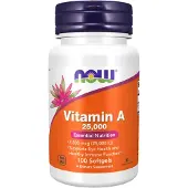 Now A-vitamiini 7500 mcg (25000 IU) - 100 pehmytkapseliä