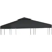 vidaXL Huvimajan vaihtokatto 310 g/m² Tummanharmaa 3 x 3 m