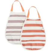 Done by Deer Vetoketjullinen Ruokalappu 2-pack Papaya/powder Papaya/Powder-OS Vaaleanpunainen One Size Pojat, Tytöt