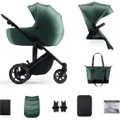 Kinderkraft Prime 2 2-in-1 Yhdistelmävaunut, Dark Green