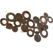 QAZQA Art Deco -seinävalaisin kupari 77 cm - Circles