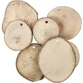 Creativ Company Puukiekot, halk. 40-70 mm, aukon koko 4 mm, paksuus 5 mm, ca. 250 g, 25 kpl/ 1 pkt