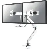 NeoMounts FLAT SCREEN DESK MOUNT (10-32") DESK CLAMP/GROMMET 2 SCREENS WHITE (NM-D775DXWHITE)