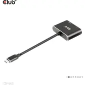Club 3D 3.2 Gen2 USB-C - DP + HDMI MST -hubi, Musta
