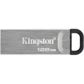 Kingston 128GB DataTraveler Kyson, 3.2 Gen1 USB-A -muistitikku, 200/60 MB/s, hopea/musta