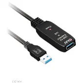 Club 3D 3.2 Gen1 USB-A -jatkokaapeli, aktiivinen, uros-naaras, 5m, musta