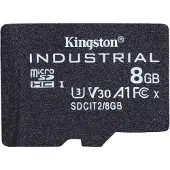 Kingston 8GB Industrial, microSDHC -muistikortti, TLC pSLC, UHS-1 V30 U3 A1, 100/80 MB/s