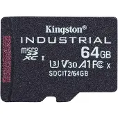 Kingston – 64GB microSDXC Industrial C10 A1 pSLC Card w/o Adapter (SDCIT2/64GBSP)