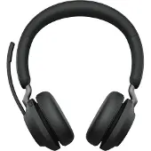 Jabra evolve2 65 ms stereo headset on-ear bluetooth wireless usb-c noise isolating black certified for microsoft teams