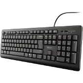 Trust Primo, Täysikokoinen (100 %), USB, Kalvokytkin, QWERTY, Musta