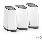 Netgear Orbi Pro WiFi 6 Tri-band Mesh System (SXK80B3), Harmaa, Valkoinen, Sisäinen, Teho, Kolmikaista (2,4 GHz/5 GHz/5 GHz), Wi-Fi 6 (802.11ax), 802. (SXK80B3-100EUS)