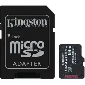 Kingston 64gb microsdxc industrial c10 a1 pslc card + sd adapter