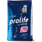 PROLIFE 10kg Karitsaa ja riisiä Puppy Sensitive Medium/Large Puppy Food, keskikokoinen/suuri