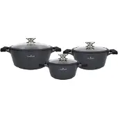 Zwieger Mondex Black STONE Komplet 6el garnk&oacute w 20cm-2L/24cm-3,5L/28-5,5L Mondex Musta STONE Komplet 6el garnk&oacute w 20cm-2L/24cm-3,5L/28-5,5L
