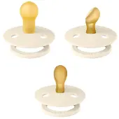 BIBS Try-it Colour Tutti 3-pack Luonnonkumi Koko 1, Ivory