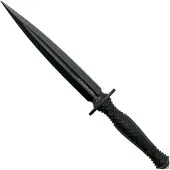 ANV Knives ANV M500 Anthropoid DLC Elmax, Black Handle, M500-001, Black Kydex Sheath, dagger knife