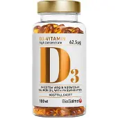 BioSalma D3-vitamin 62,5µg high concentrate 180 kapselia