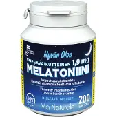 Via Naturale Hyvän Olon Nopeavaikutteinen Melatoniini 1,9 mg, 200 tabl