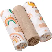 Babyono Take Care Muslin Diapers kestovaipat Beige 3 kpl