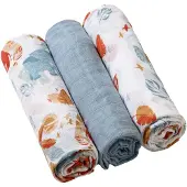 Babyono Take Care Muslin Diapers kestovaipat Blue 3 kpl