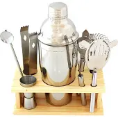 Aptel Cocktailien valmistussetti bambutelineellä PROFESSIONAL SET, 750ml 9kpl.