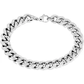 Lykken Strong panssariranneketju 8 mm hopeanvärinen 19-8