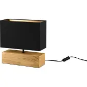 TRIO Woody pöytävalaisin 30cm E27 musta/puu