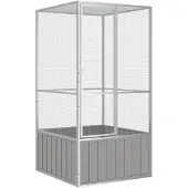 vidaXL Lintuhäkki harmaa 111x107x211,5 cm galvanoitu teräs