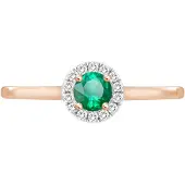Lykken Elegance vihreä timantti smaragdi sormus 0,06 ct-180