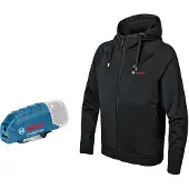 Bosch Lämmitettävä huppari GHH 12+18V XA + laturi GAA 12V-21, koko 3XL
