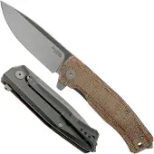 Lionsteel Myto MT01-CVN Natural Canvas Micarta pocket knife, Molletta design