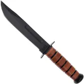 Ka-Bar USMC 5017 plain edge, leather, plastic sheath