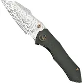 We Knife High-Fin, WE22005-DS1, Black Titanium, Hakkapella Damasteel pocket knife