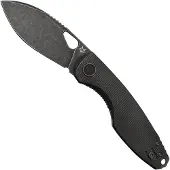 FOX Chilin FX-530-TIDSW PVD Black Stonewashed M398, Black Titanium pocket knife, Jesper Voxnaes design