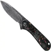CIVIVI Elementum Damascus kääntöveitsi, shredded carbon fiber/copper
