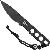 CIVIVI Circulus C22012-1, Black Stonewashed 10Cr15CoMoV neck knife, Ostap Hel design