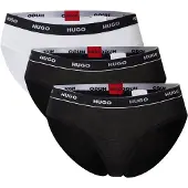 HUGO for woman. 50469657 Set of 3 panties Stripe white, black (XXL), Homewear, Cotton