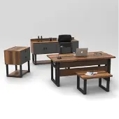 Kalune Design 4-osainen toimistokalustesarja Mn09-Ba, ruskea