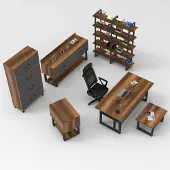 Kalune Design 5-osainen toimistokalustesarja Mn12-Ba, ruskea