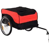 HOMCOM Polkupyörän peräkärry Homcom 130x77x65cm, musta/punainen