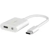 Belkin RockStar 3,5 mm Audio + USB-C lataussovitin (valkoinen)