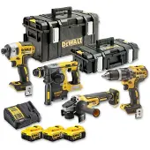 DeWalt . COMBO 18V (DCG405+DCH273+DCD796+DCF887) 3x5.0Ah 2xTSTAK DCK422P3