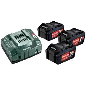 Metabo Akku 18 V; 5,2 Ah; Li-ion; 3 kpl.+ Laturi ASC 30-36
